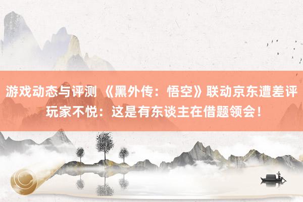 游戏动态与评测 《黑外传：悟空》联动京东遭差评 玩家不悦：这是有东谈主在借题领会！