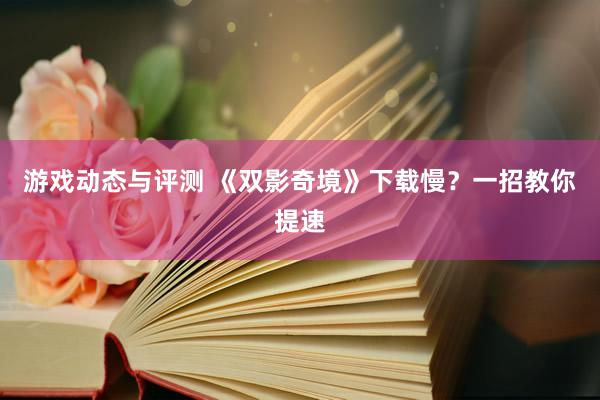 游戏动态与评测 《双影奇境》下载慢？一招教你提速